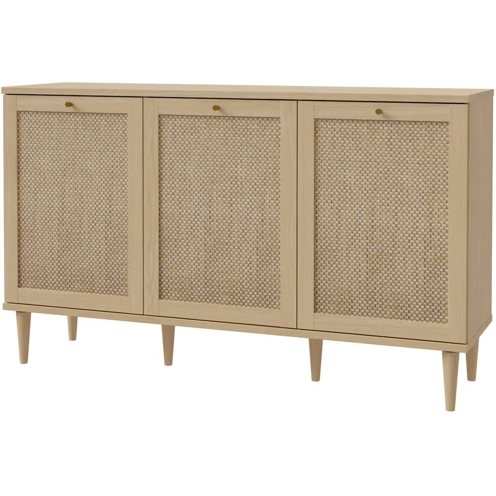 Florence Calasetta 3 Door Sideboard - Light Oak, Rattan