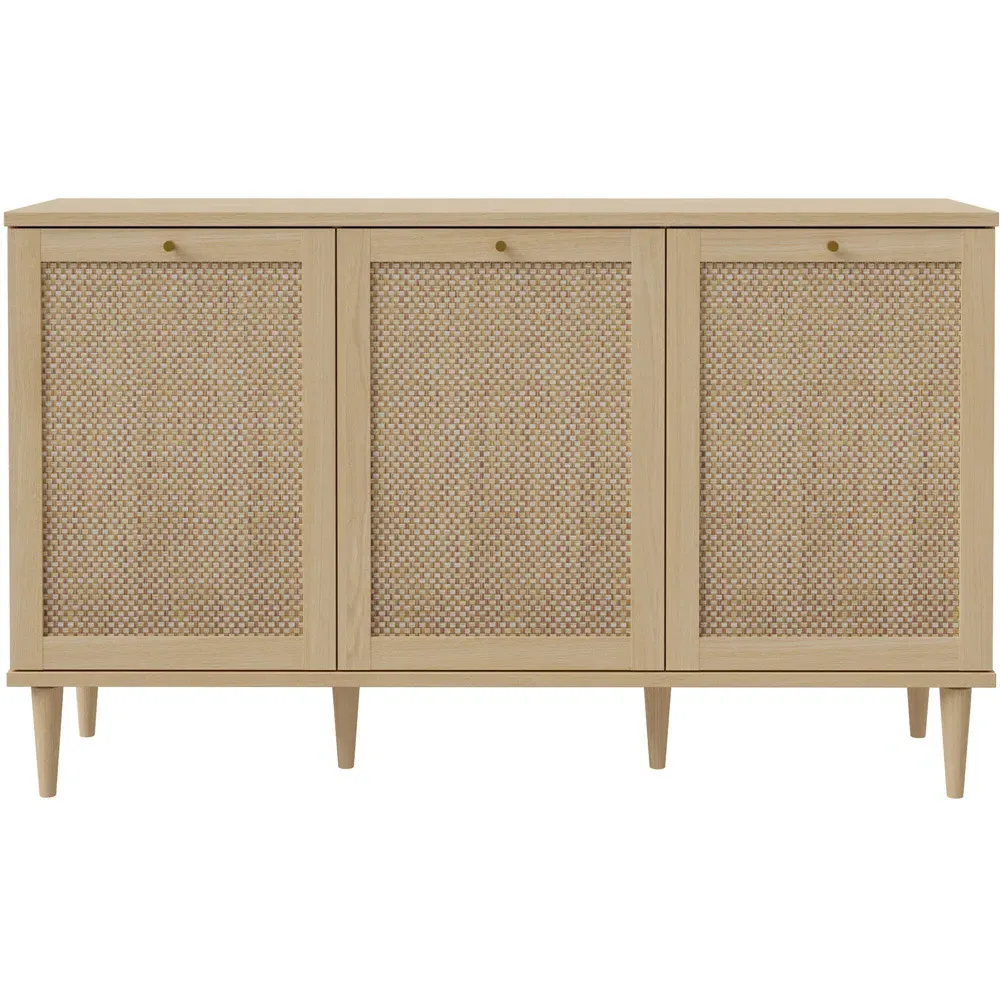 Florence Calasetta 3 Door Sideboard - Light Oak, Rattan