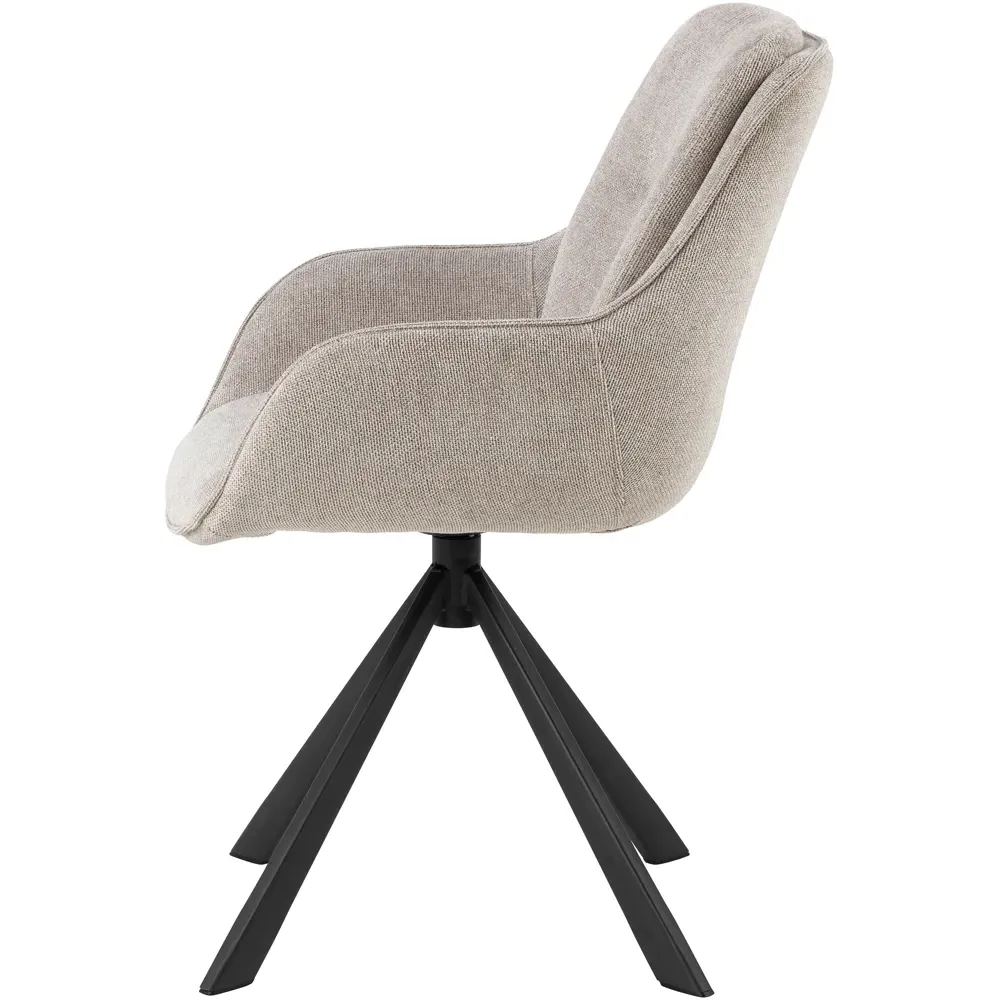 Florence Carrie Set of 2 Swivel Dining Chair - Sand, Fabric