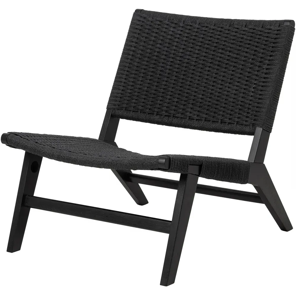 Florence Carson Lounge Chair - Black, Oak