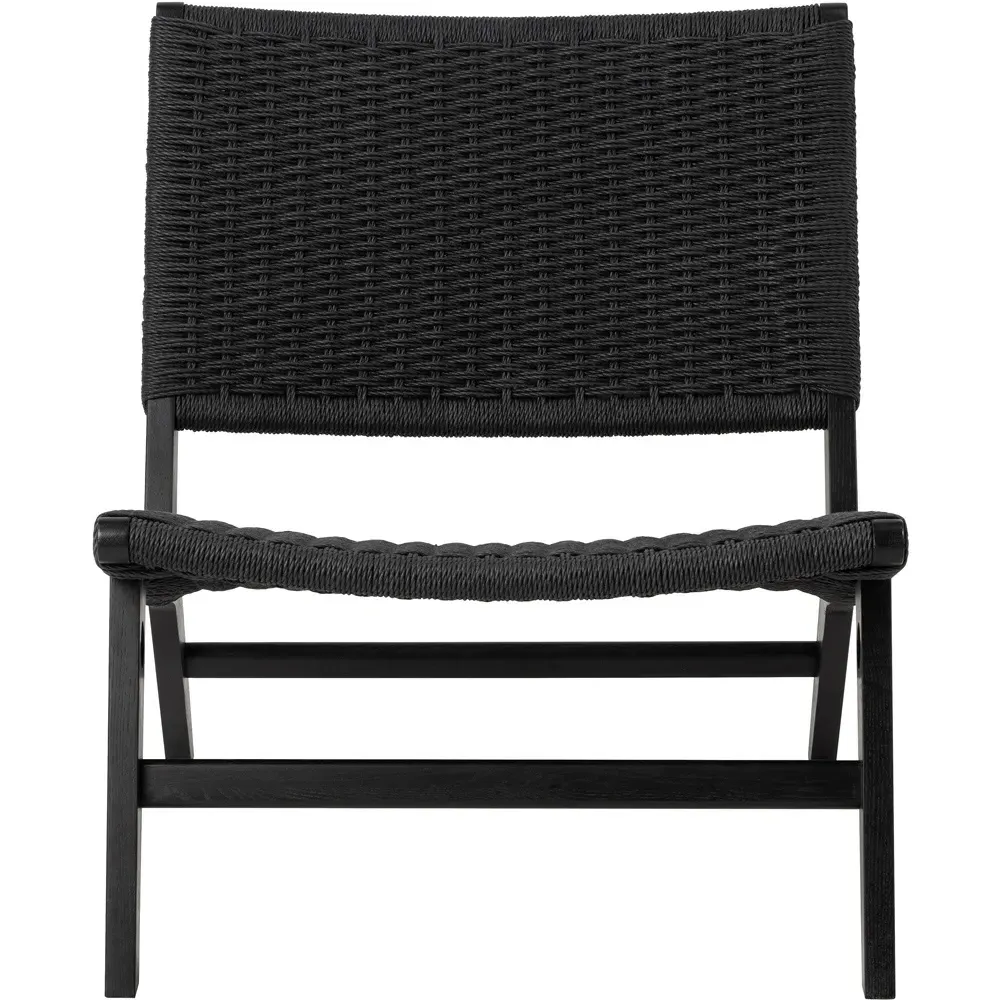 Florence Carson Lounge Chair - Black, Oak