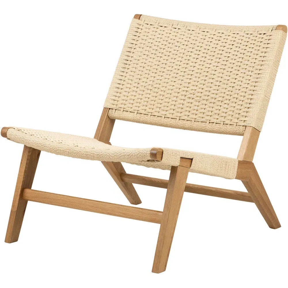 Florence Carson Lounge Chair - Off White, Oak