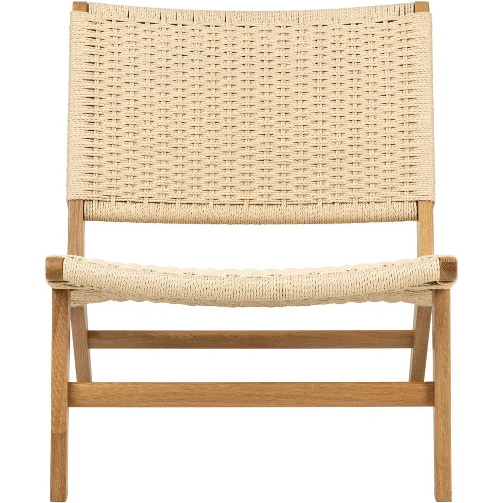 Florence Carson Lounge Chair - Off White, Oak