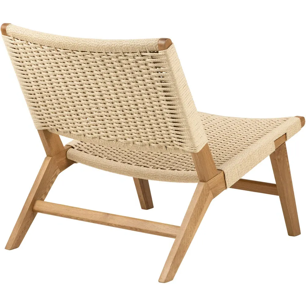 Florence Carson Lounge Chair - Off White, Oak