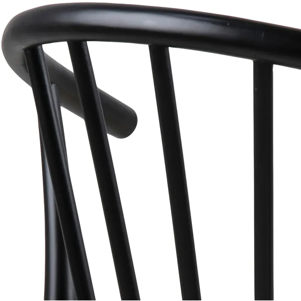 Florence Cassandra Set of 2 Dining Chairs with Armrests - Black