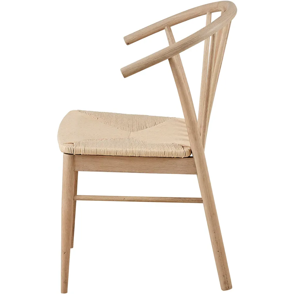 Florence Cassandra Set of 2 Dining Chairs with Armrests - White, Oak