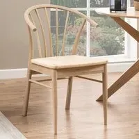 Florence Cassandra Set of 2 Dining Chairs with Armrests - White, Oak