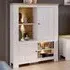 Florence Celesto 2 Door 4 Shelf Display Cabinet with LED - White, Oak