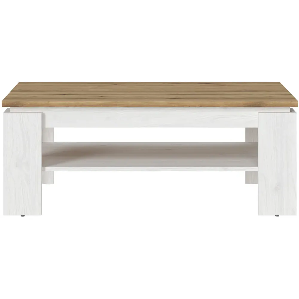 Florence Celesto Coffee Table - White, Oak