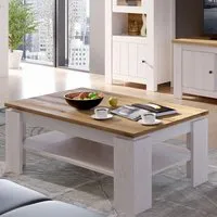 Florence Celesto Coffee Table - White, Oak