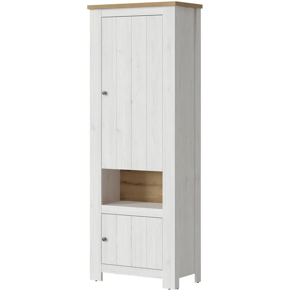 Florence Celesto Display Cabinet with Storage - White, Oak