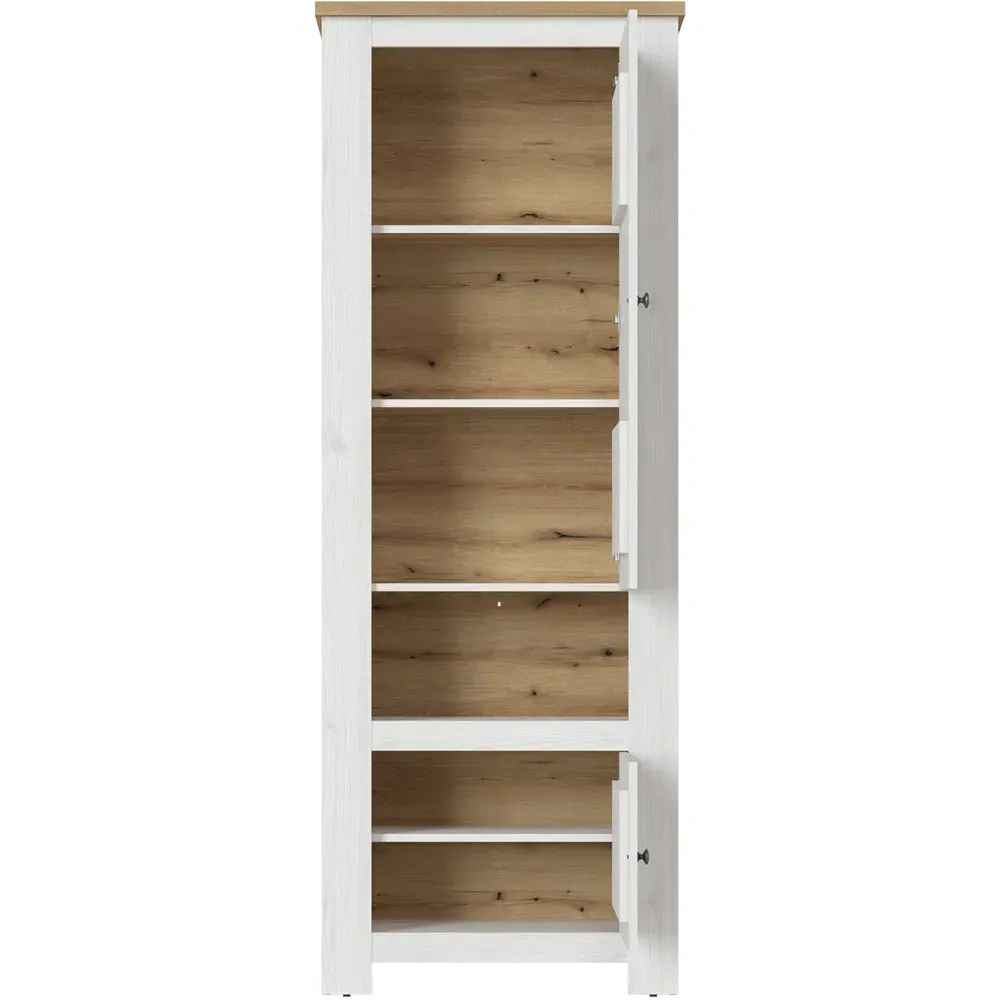 Florence Celesto Display Cabinet with Storage - White, Oak