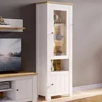 Florence Celesto Display Cabinet with Storage - White, Oak