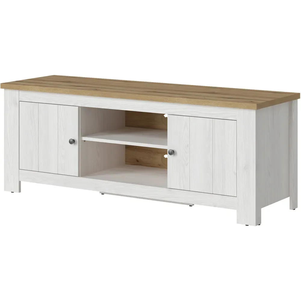 Florence Celesto TV Unit with Storage - White, Oak