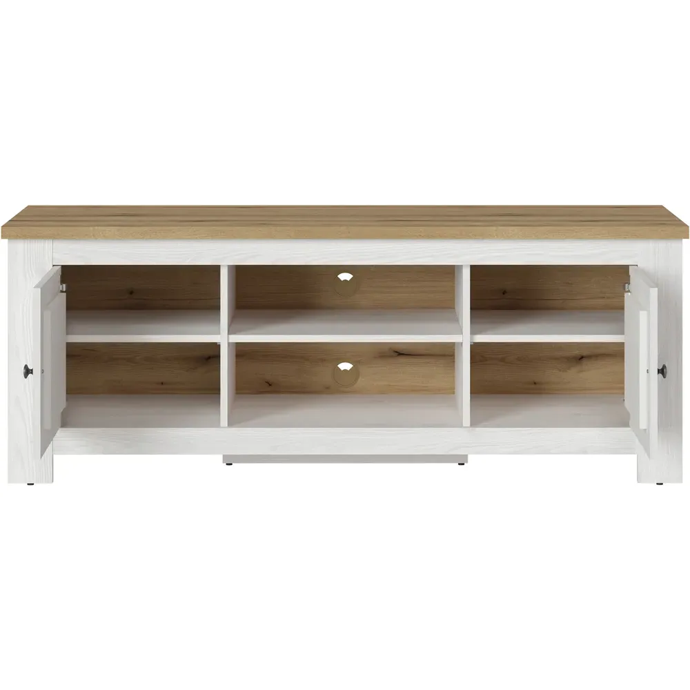 Florence Celesto TV Unit with Storage - White, Oak