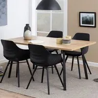 Florence Cenny 6-Seater Dining Table - Black, Oak