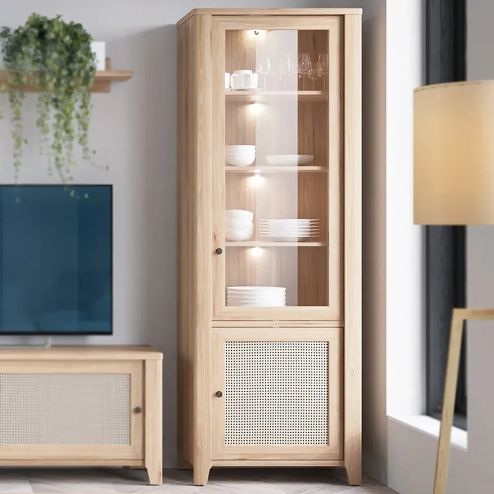 Florence Cestino 2 Door Display Cabinet - Brown, Oak