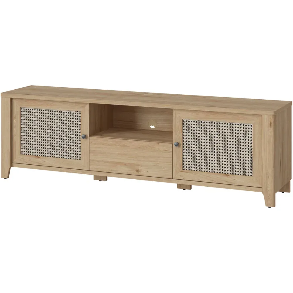 Florence Cestino 2 Door TV Unit with Drawer - Brown, Oak