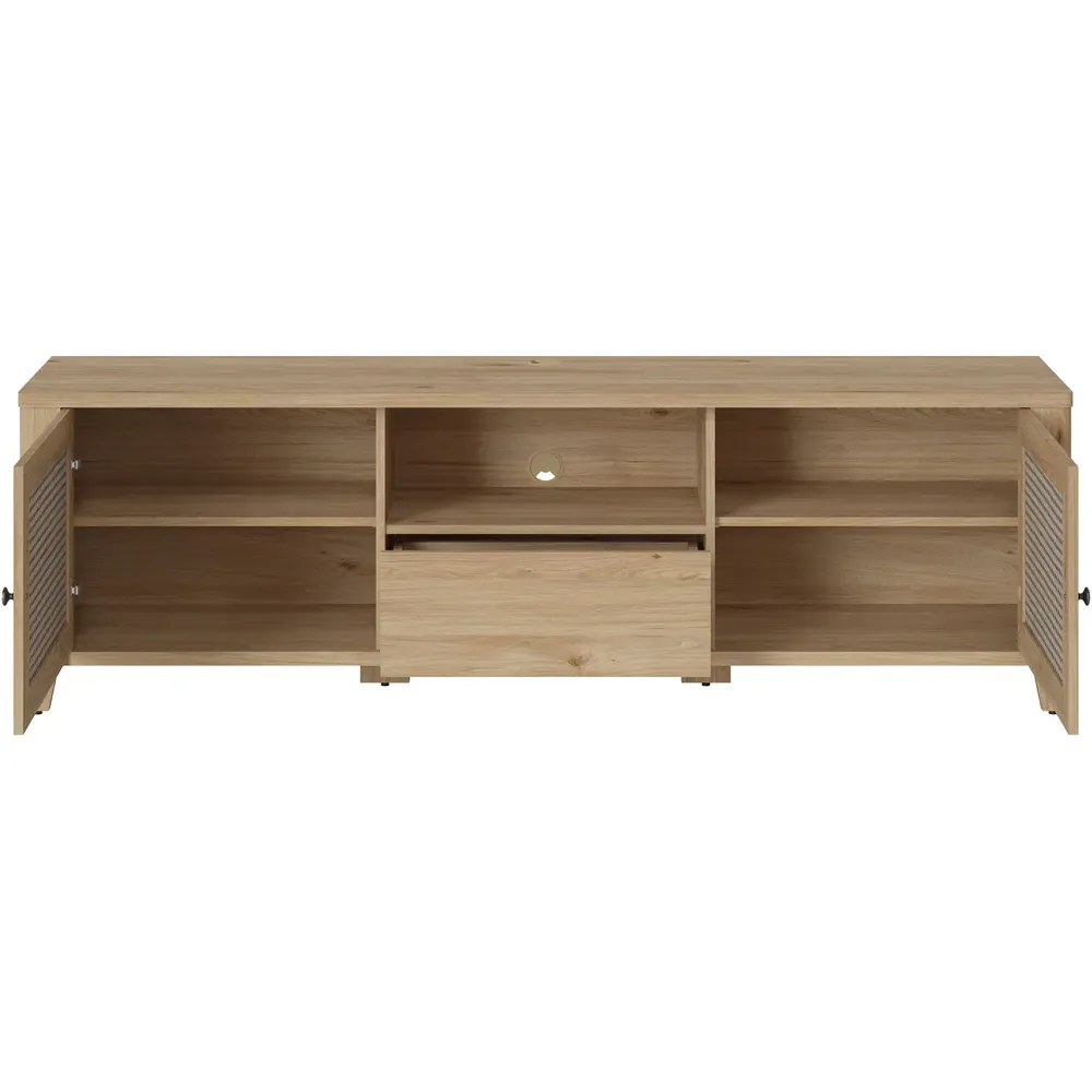 Florence Cestino 2 Door TV Unit with Drawer - Brown, Oak