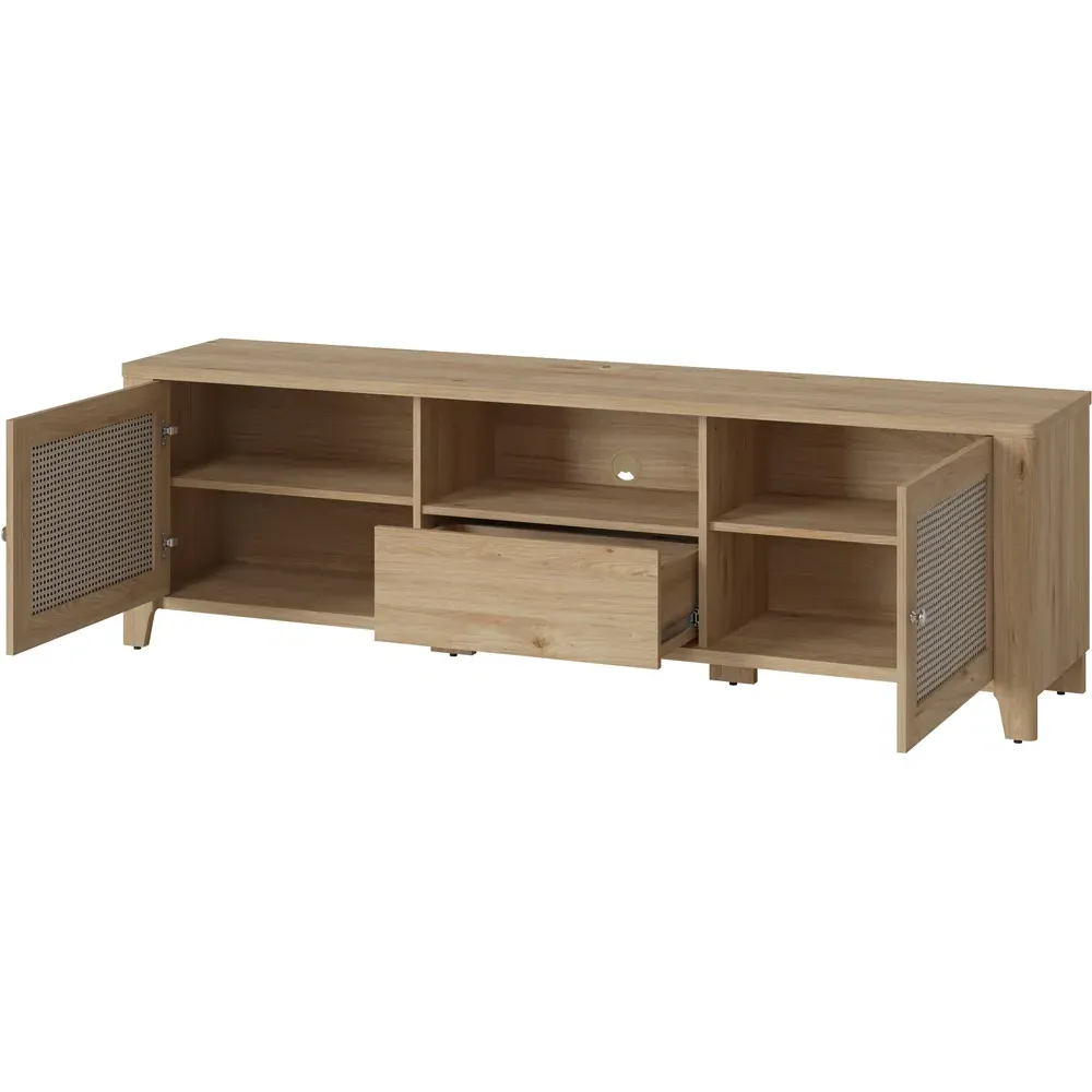 Florence Cestino 2 Door TV Unit with Drawer - Brown, Oak