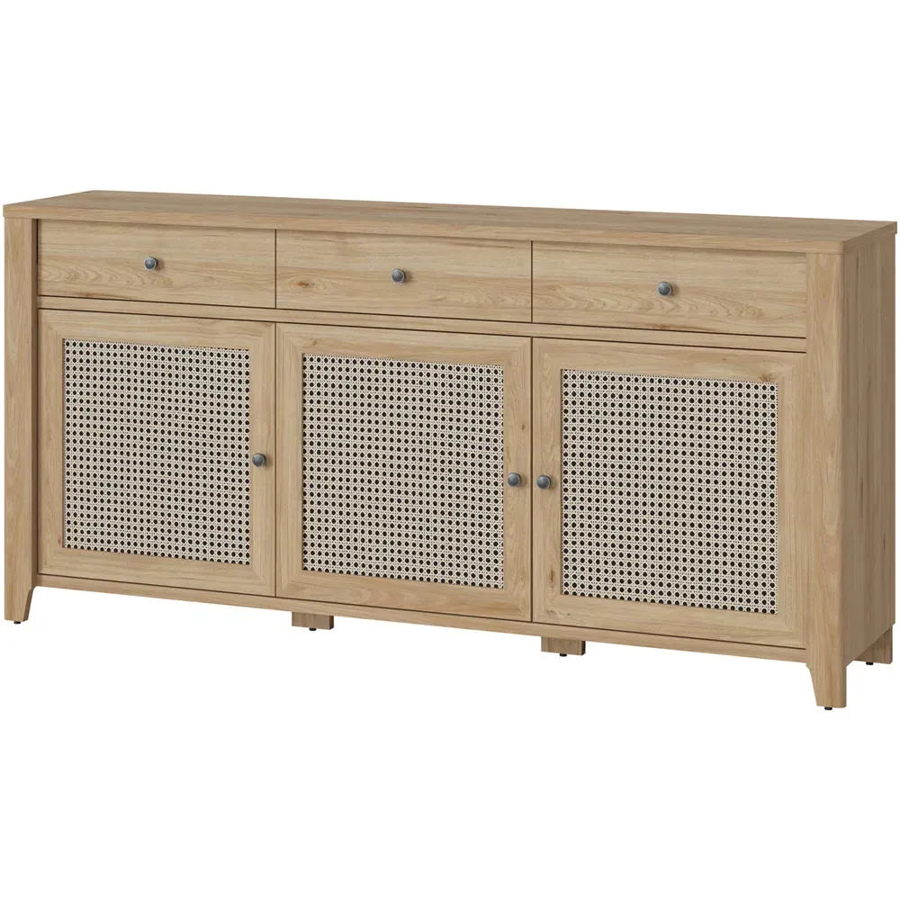 Florence Cestino 3 Door Sideboard - Brown, Oak