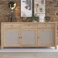 Florence Cestino 3 Door Sideboard - Brown, Oak
