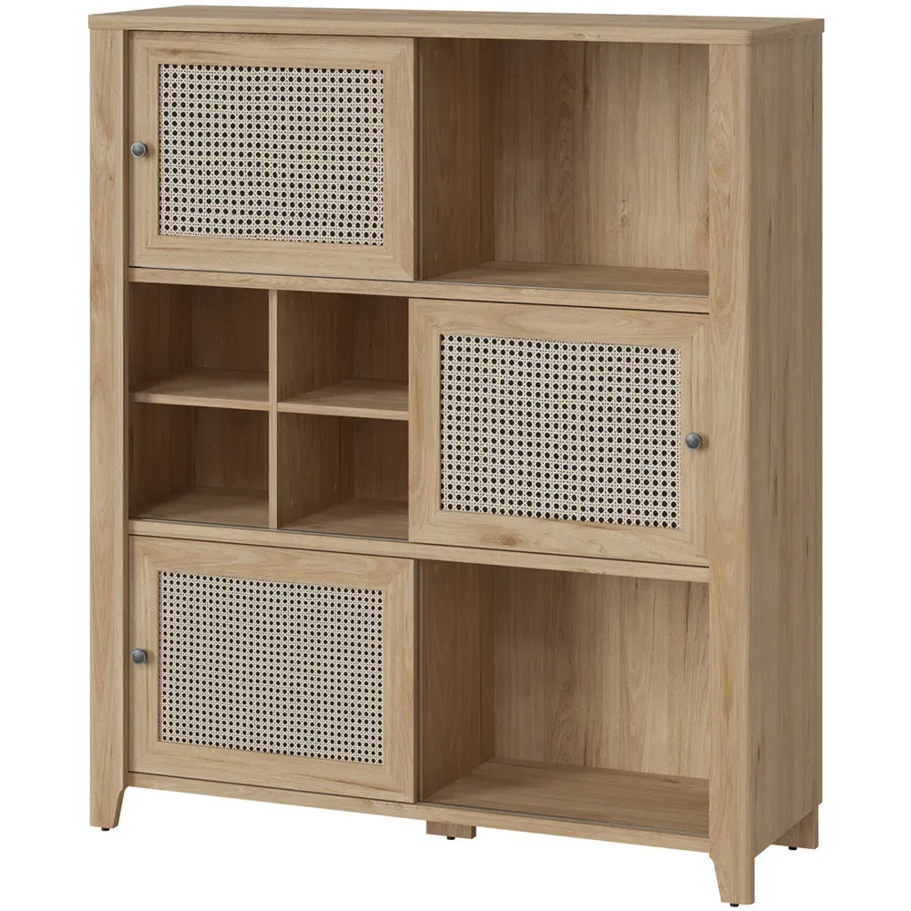 Florence Cestino 3 Sliding Door Cabinet - Brown, Oak