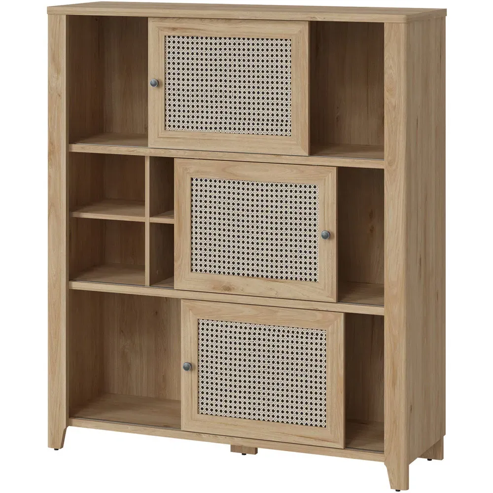 Florence Cestino 3 Sliding Door Cabinet - Brown, Oak