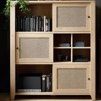 Florence Cestino 3 Sliding Door Cabinet - Brown, Oak