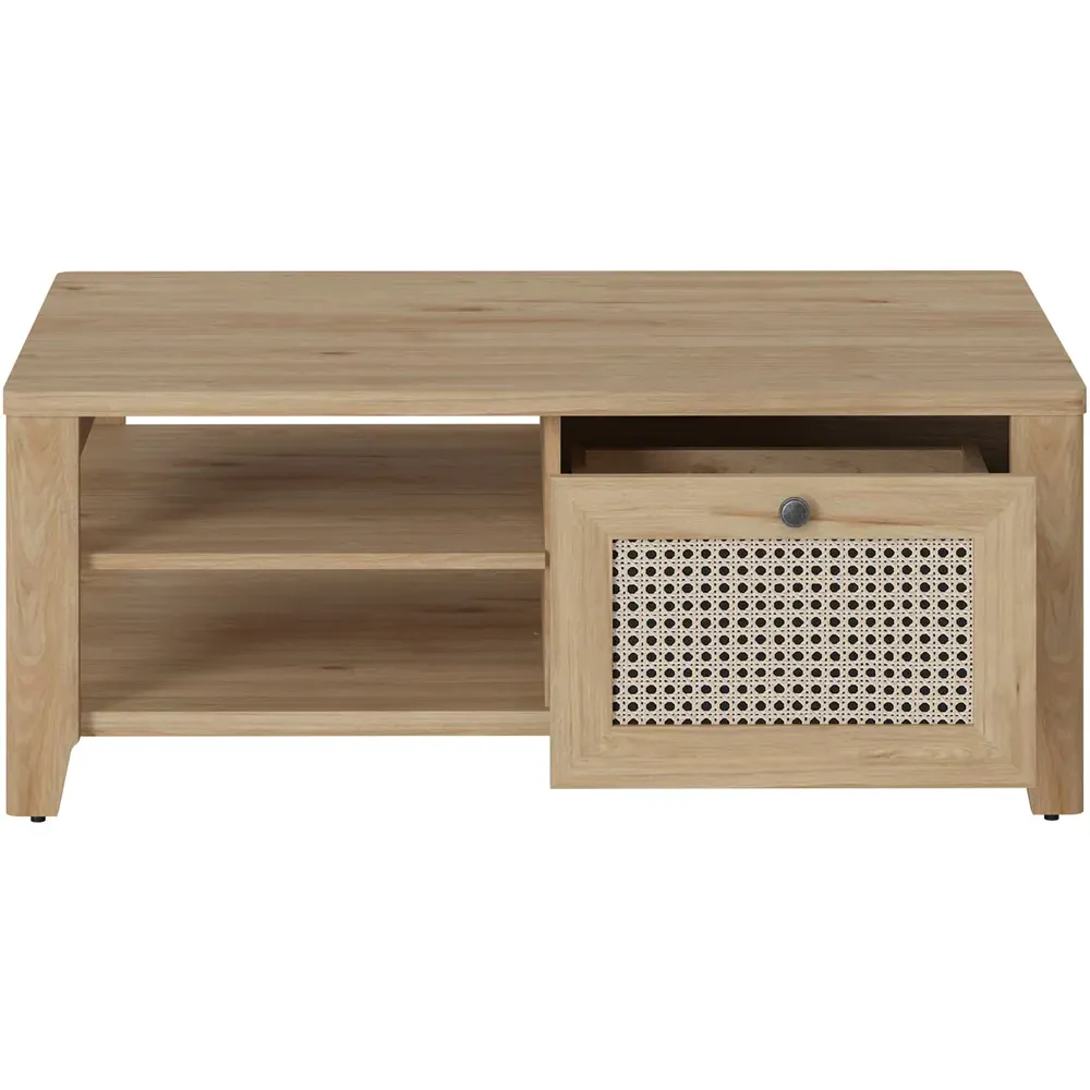 Florence Cestino Single Drawer Coffee Table - Brown, Oak