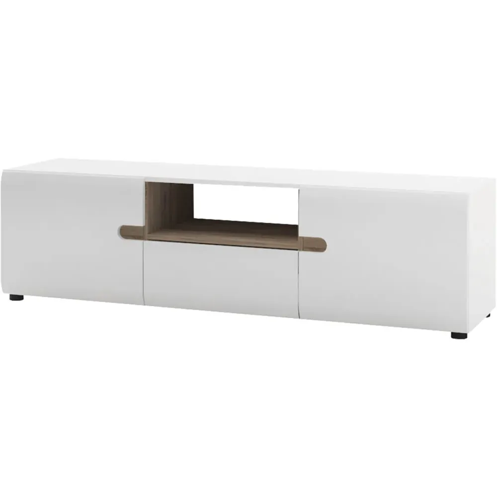 Florence Chelsea 2 Door TV Unit - White, Truffle Oak