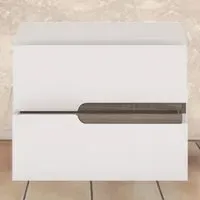 Florence Chelsea 2 Drawer Bedside Table - White, Oak