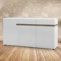 Florence Chelsea 3 Door 2 Drawer Sideboard - White, Oak