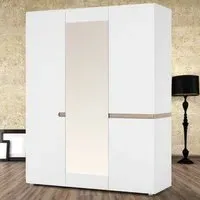 Florence Chelsea 3 Door Wardrobe - White, Oak
