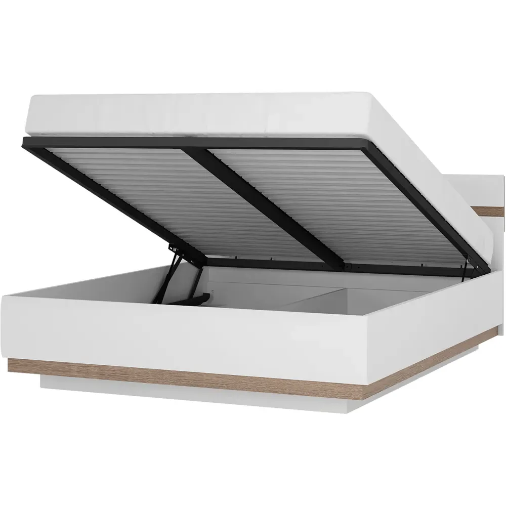 Florence Chelsea King Size Bed - White, Oak