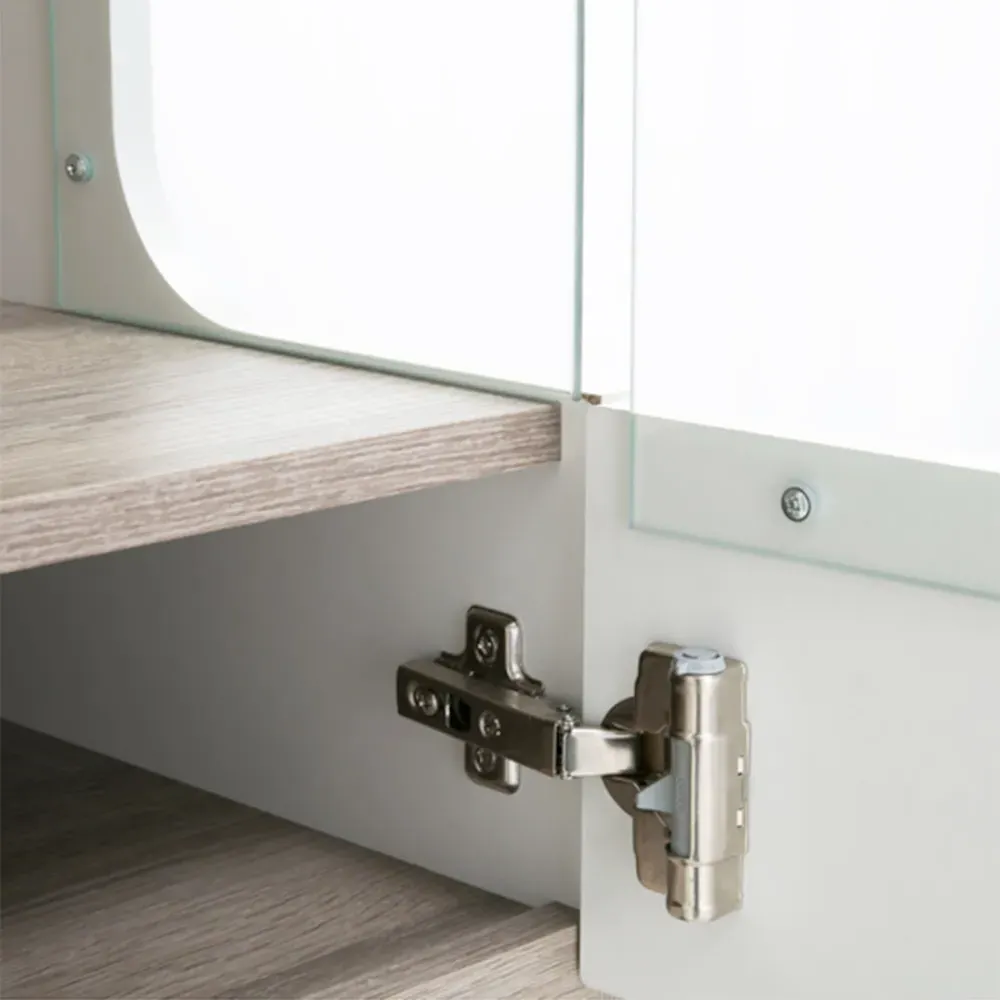 Florence Chelsea Left Hand Tall Glazed Display Cabinet - White