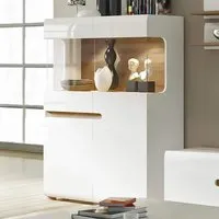 Florence Chelsea Low Display Cabinet - White, Oak