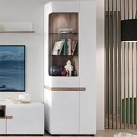 Florence Chelsea Right Hand Tall Glazed Display Cabinet - White