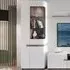 Florence Chelsea Right Hand Tall Glazed Display Cabinet - White