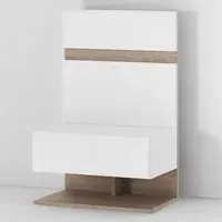 Florence Chelsea Single Drawer Bedside Extension - White, Oak