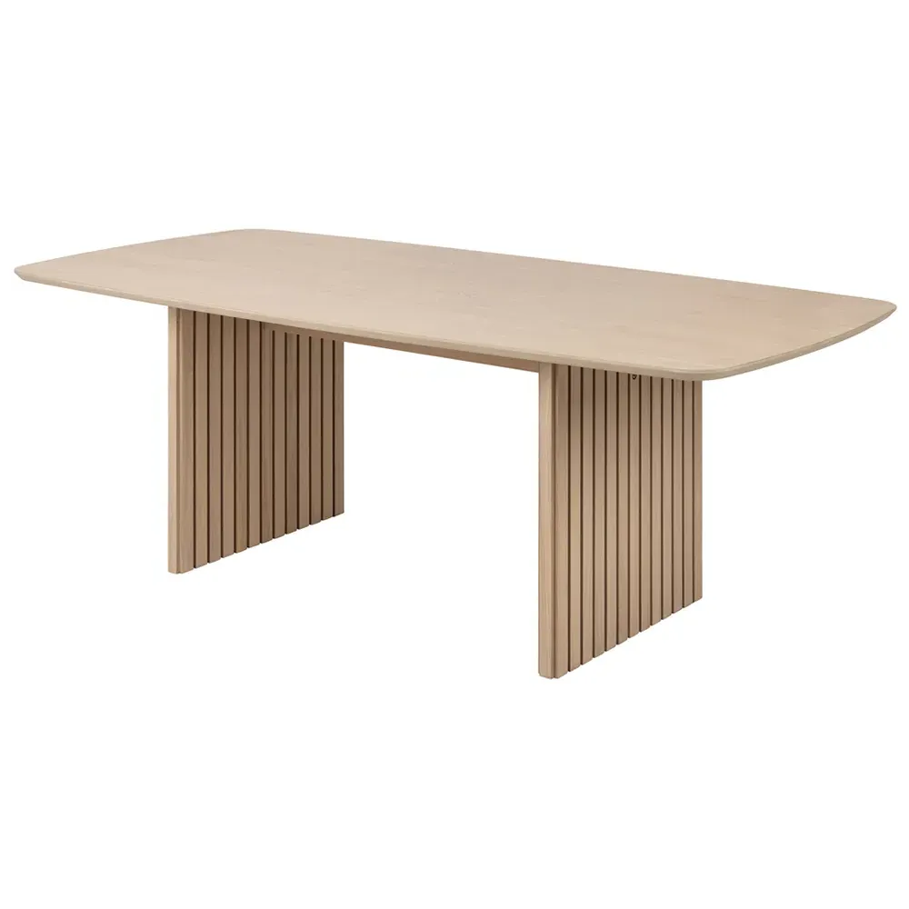 Florence Christo Rectangular 6 Seater Dining Table - White, Oak