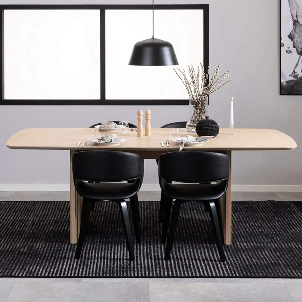 Florence Christo Rectangular 6 Seater Dining Table - White, Oak