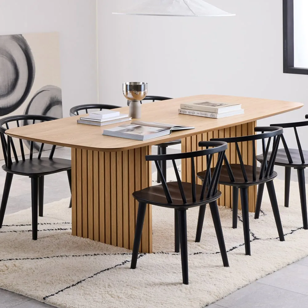 Florence Christo Rectangular 8 Seater Dining Table - Brown, Oak