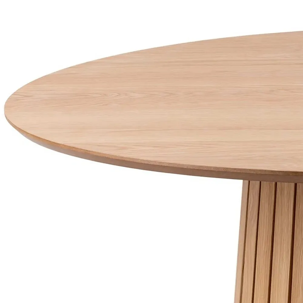 Florence Christo Round 4 Seater Dining Table - Brown, Oak