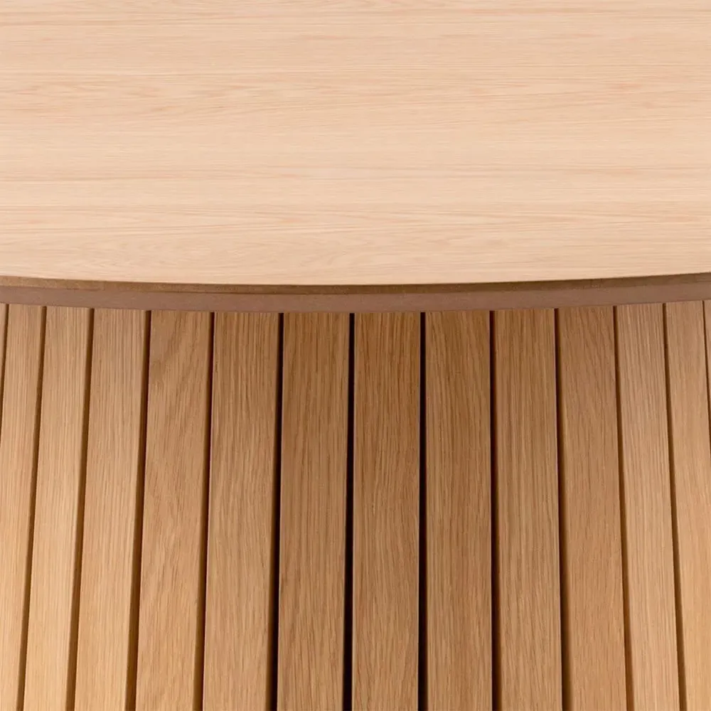 Florence Christo Round 4 Seater Dining Table - Brown, Oak