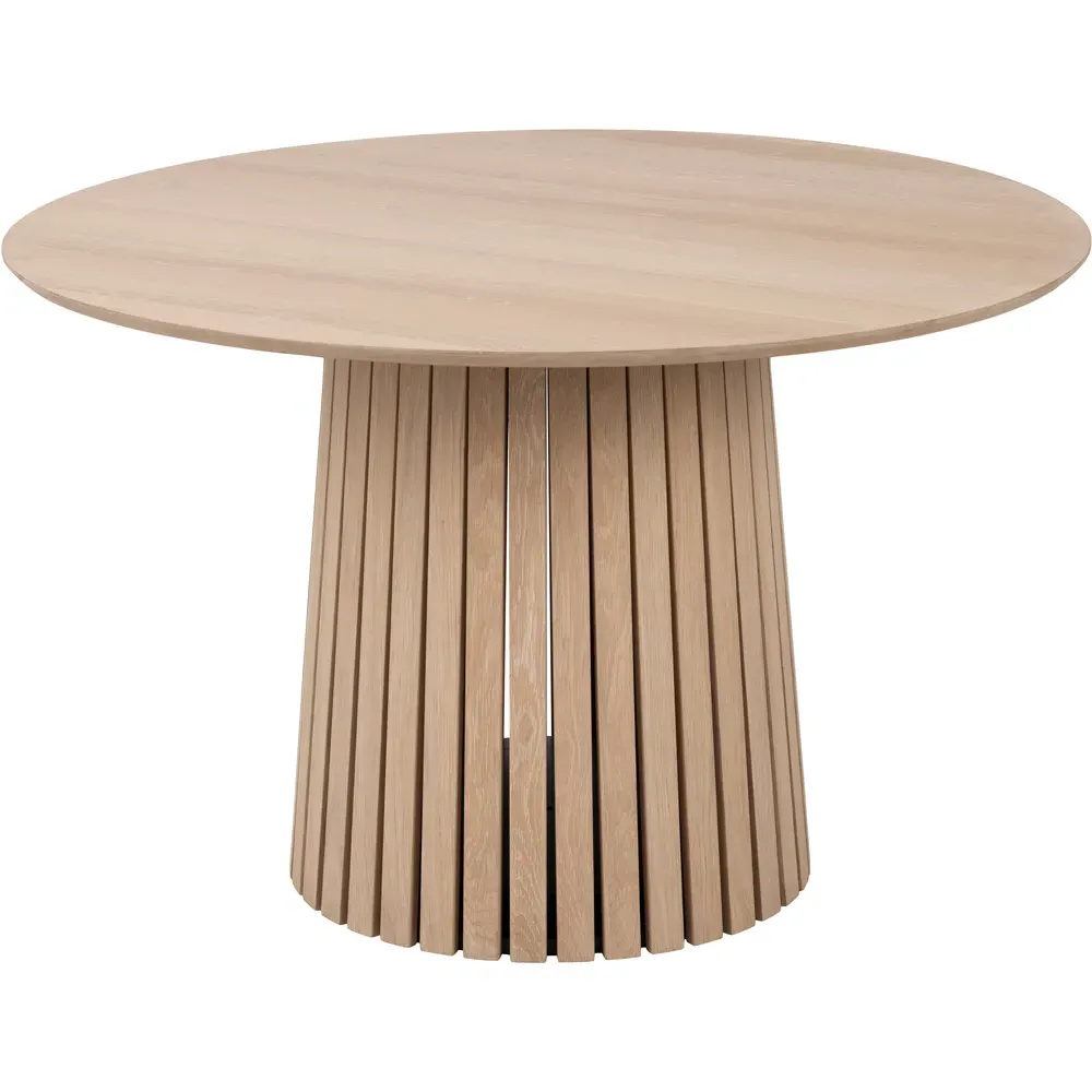 Florence Christo Round 4 Seater Dining Table - White, Oak