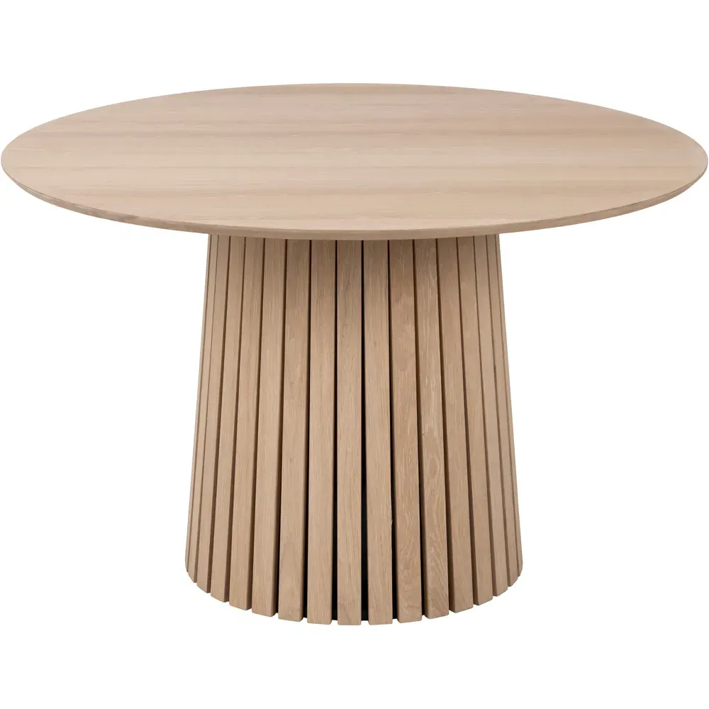 Florence Christo Round 4 Seater Dining Table - White, Oak