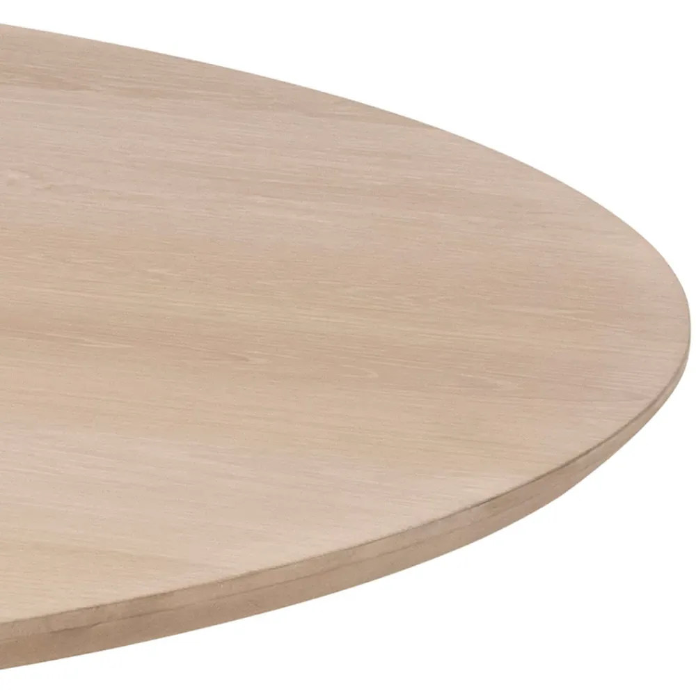 Florence Christo Round 4 Seater Dining Table - White, Oak