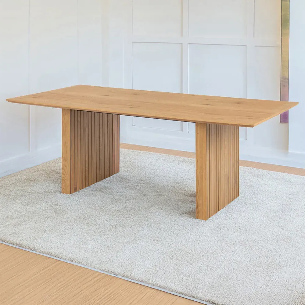 Florence Colima Rectangular 8-Seater Dining Table - Brown, Oak