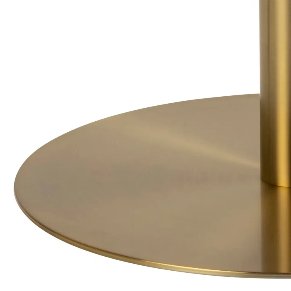 Florence Corby 4-Seater Round Dining Table - White, Marble